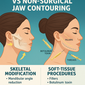 V-line surgery vs non-surgical jaw contouring
