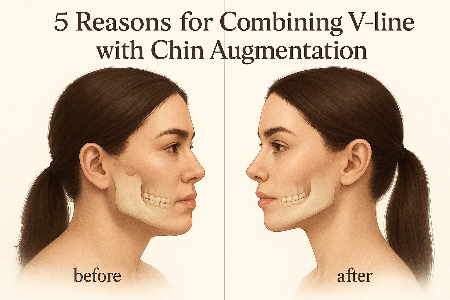 combining V-line with chin augmentation