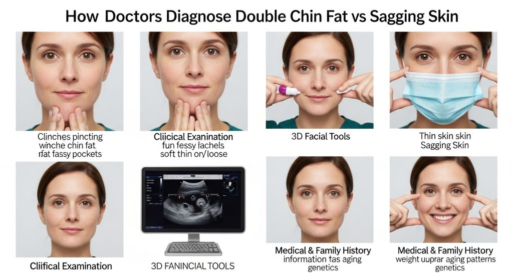 double chin fat vs sagging skin