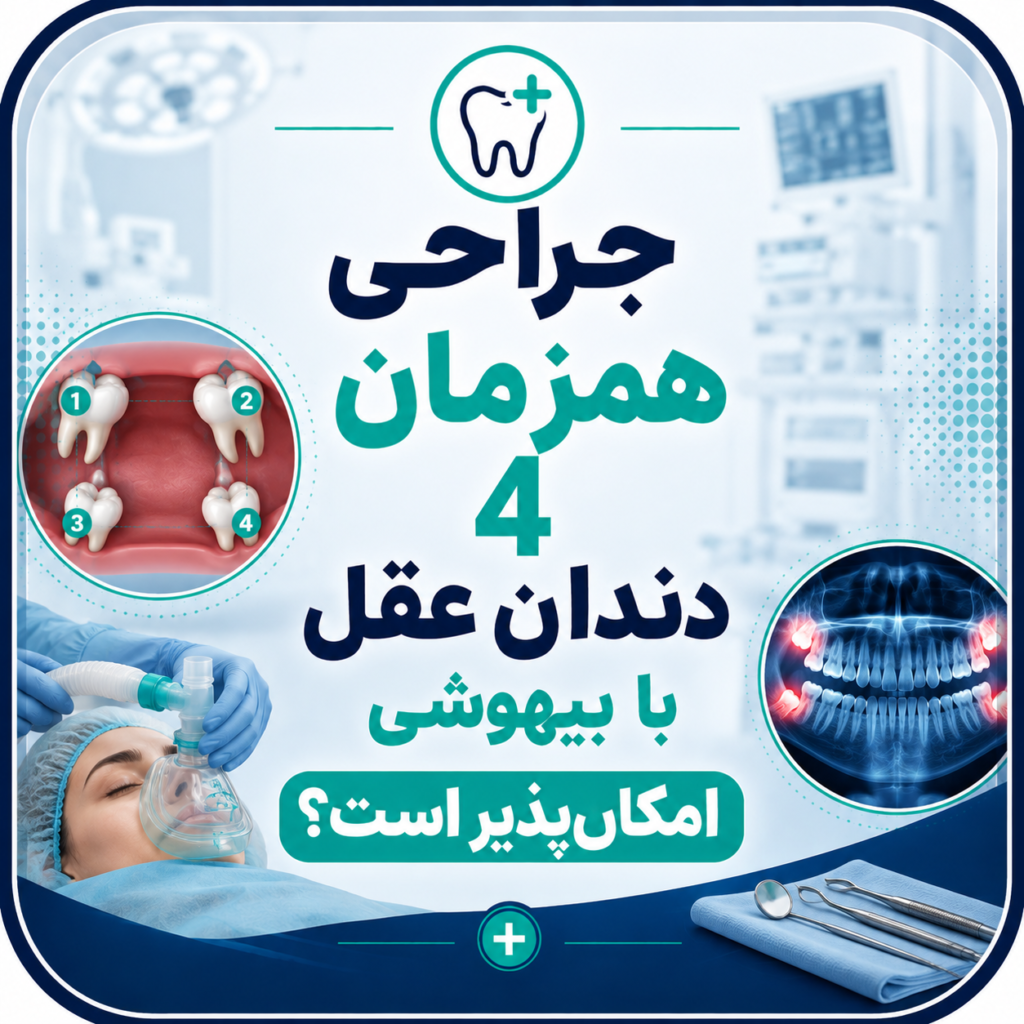 جراحی همزمان 4 دندان عقل با بیهوشی امکان‌پذیر است؟
